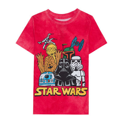 Disney Collection Little & Big Boys Crew Neck Short Sleeve Star Wars Graphic T-Shirt