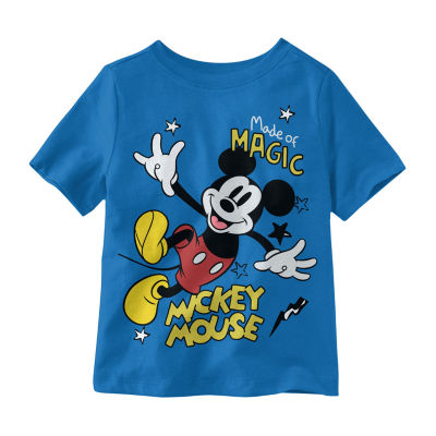 Disney Collection Little & Big Boys Crew Neck Short Sleeve Mickey Mouse Graphic T-Shirt