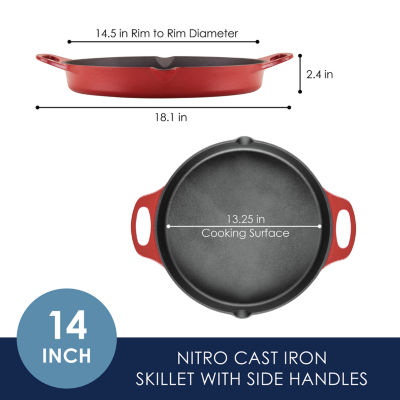 Rachael Ray Nitro Cast Iron 14" Skillet with Side Handles
