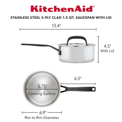 KitchenAid 5-Ply Clad Stainless Steel 1.5-qt. Sauce Pan with Lid