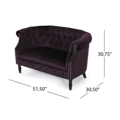 Milani Roll-Arm Upholstered Loveseat