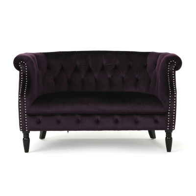 Milani Roll-Arm Upholstered Loveseat