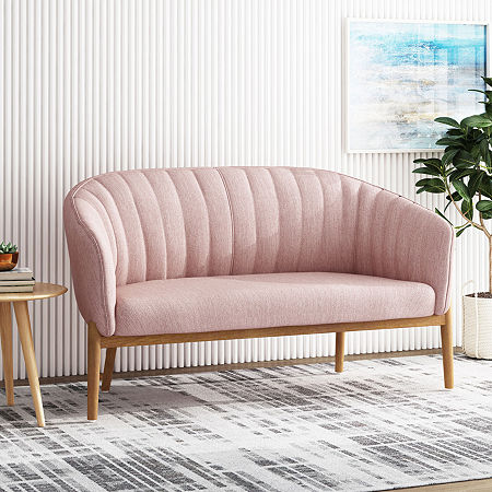 Galena Track-Arm Upholstered Loveseat, One Size, Pink