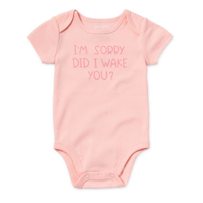 Okie Dokie Baby Girls Round Neck Short Sleeve Bodysuit