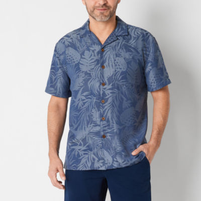 St. John's Bay Floral Camp Mens Classic Fit Short Sleeve Button-Down Shirt