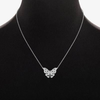 Sparkle Allure Womens Cubic Zirconia Pure Silver Over Brass Butterfly 2-pc. Jewelry Set