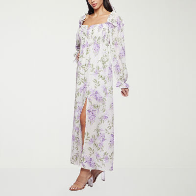 Premier Amour Womens Long Sleeve Floral Maxi Dress