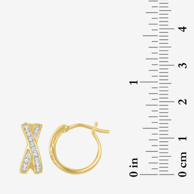 (G-H / I1-I2) Womens 1/3 CT. T.W. Lab Grown White Diamond 10K Gold 12.8mm Hoop Earrings