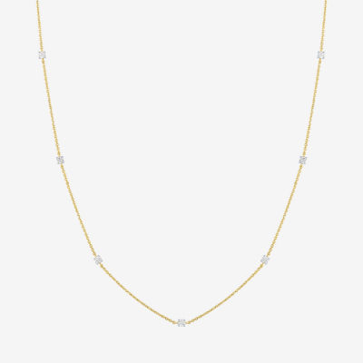 Diamond Addiction (G-H / I1-I2) Womens 1/3 CT. T.W. Lab Grown White Diamond 10K Gold Round 16 Inch Pendant Necklace