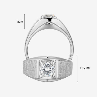 Mens 1 3/4 CT. T.W. Cubic Zirconia Sterling Silver Round Solitaire Fashion Ring