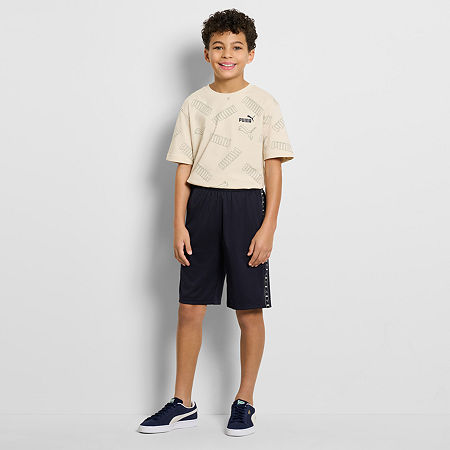 PUMA Big Boys Pull-On Short, Medium (10-12), Blue