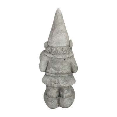 Northlight 18.5in Gray Gardener Gnome With Shovel And Flower Yard Art