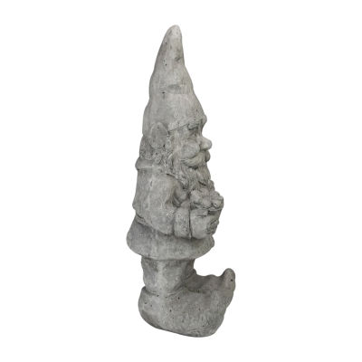 Northlight 18.5in Gray Gardener Gnome With Shovel And Flower Yard Art