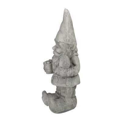 Northlight 18.5in Gray Gardener Gnome With Shovel And Flower Yard Art