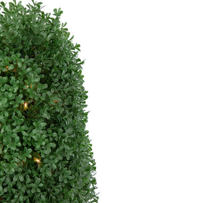 Northlight 18in Pre-Lit Boxwood With Round Pot Artificial Plant