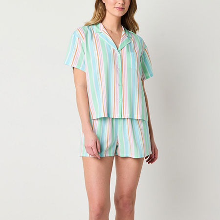 Sleep Chic Womens Short Sleeve 2-pc. Pajama Sets, Xx-large, White