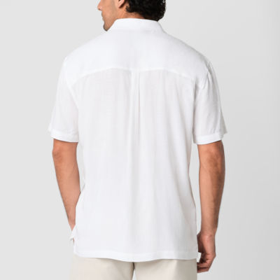 St. John's Bay Button-Down Mens Short Sleeve Breathable Camp Shirt