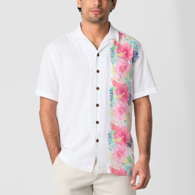 St. John's Bay Button-Down Mens Short Sleeve Breathable Camp Shirt