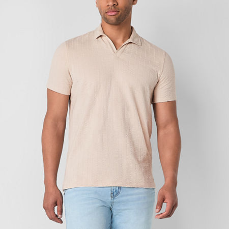 mutual weave Mens Regular Fit Short Sleeve Polo Shirt, Medium, White