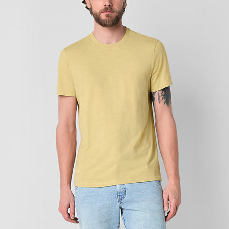 mutual weave Slub Mens Crew Neck Short Sleeve T-Shirt, Xx-large, Green