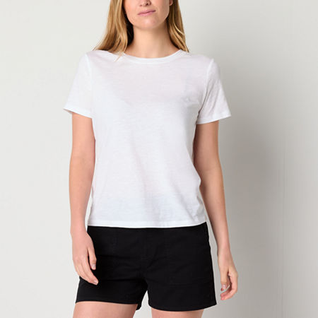 a.n.a Womens Crew Neck Short Sleeve T-Shirt, X-large, White