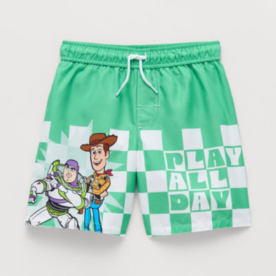 Disney Collection Little & Big Kid Boys Buzz Lightyear Toy Story Woody Swim Trunks