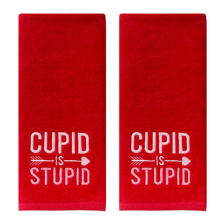 Saturday Knight Cupid Is 2-pc. Hand Towel In Red