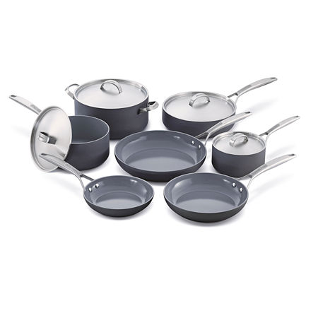 GreenPan Paris Pro Healthy Hard Anodized Ceramic Non-Stick 11-pc. Cookware Set, One Size, Gray