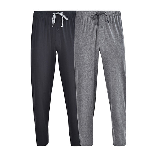 Hanes Mens Knit Pajama Pants Big & Tall, Color: Black Gray - JCPenney