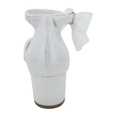 Pop Brighten Little & Big Kid Girls Round Closed Toe Block Heel Pumps