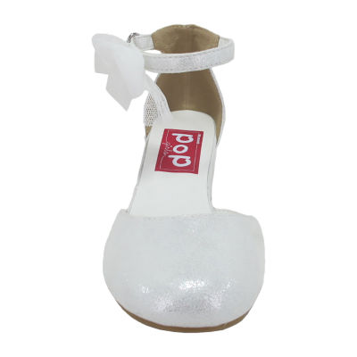 Pop Brighten Little & Big Kid Girls Round Closed Toe Block Heel Pumps