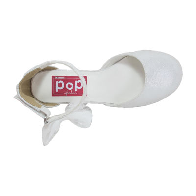 Pop Brighten Little & Big Kid Girls Round Closed Toe Block Heel Pumps