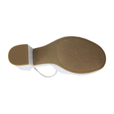 Pop Brighten Little & Big Kid Girls Round Closed Toe Block Heel Pumps