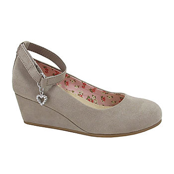 Pop Little & Big Girls Success Wedge Heel Pumps, Color: Taupe - JCPenney