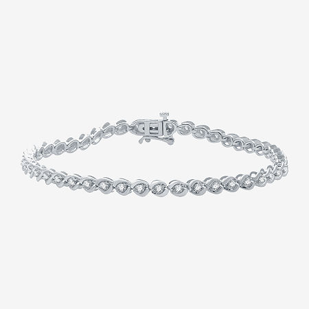 1 CT. T.W. Diamond Tennis Bracelet in 10K Gold, One Size, White