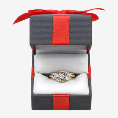 Womens 1/7 CT. T.W. Natural White Diamond  Cluster Halo Cocktail Ring in Sterling Silver or 14K Gold Over Silver