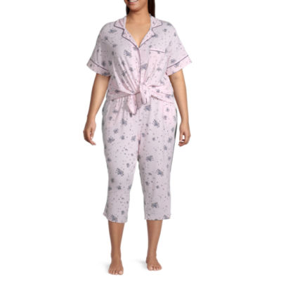 Liz Claiborne Womens 2-pc. Short Sleeve Capri Pajama Set