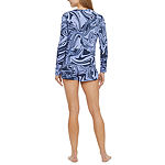 Juicy By Juicy Couture Womens Long Sleeve Crew Neck 2-pc. Shorts Pajama Set