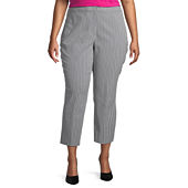 Worthington Plus Womens Fit Solution Ultra Sculpt Ponte Ankle Pants, Color:  Heather Gray - JCPenney