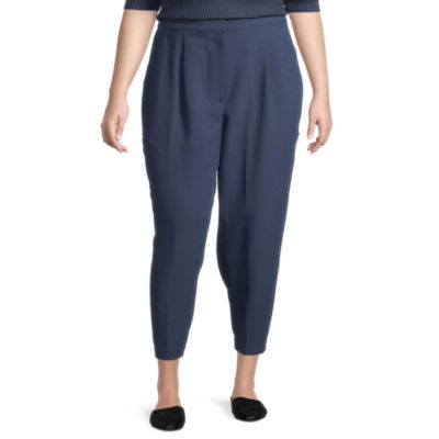 Worthington Womens Mid Rise Jogger Pant Plus, Color Petrol Blue JCPenney