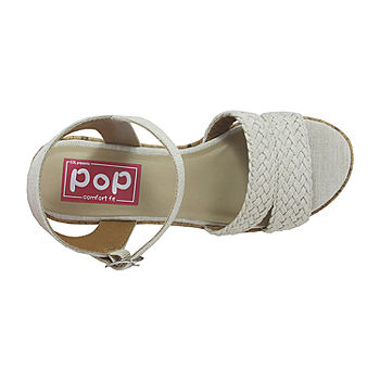 Pop Womens Dita Heeled Sandals, Color: Natural - JCPenney