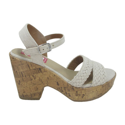 Women's Dita Leather Wedge Sandals - Grey 