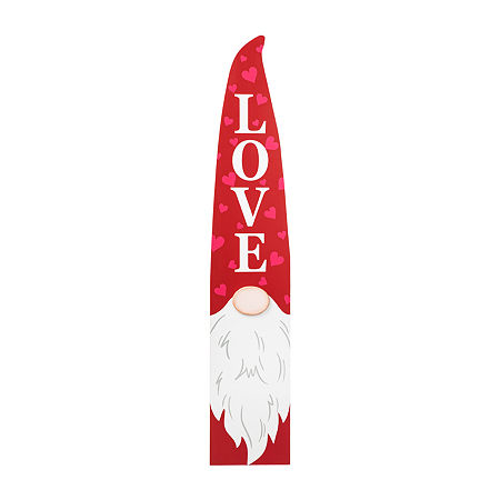 Glitzhome 42H Valentine's Gnome Porch Decor Holiday Yard Art, One Size, Red