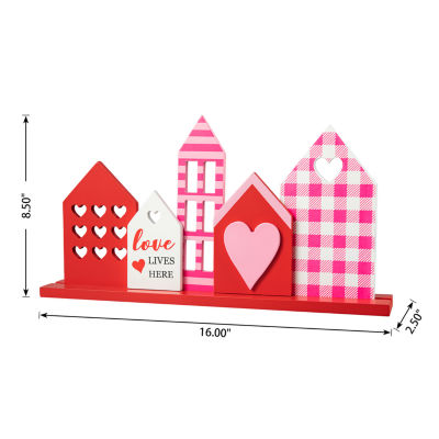 Glitzhome 16"L Valentine's House Tabletop Decor