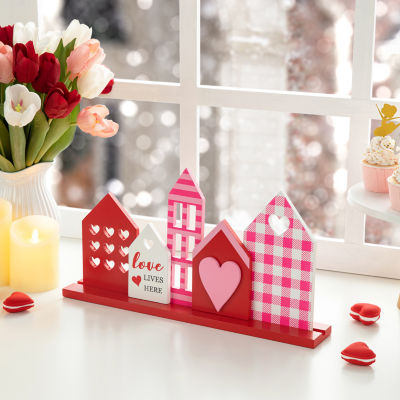 Glitzhome 16"L Valentine's House Tabletop Decor