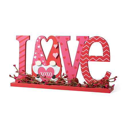 Glitzhome 14.25L Valentine's Love Tabletop Decor, One Size, Red