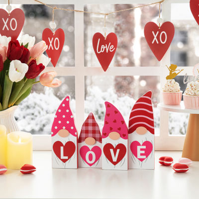 Glitzhome 11"L Valentine's Love Gnome Tabletop Decor