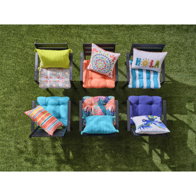 Turquoise Sun Biscay Bay Stripe Patio Seat Cushion