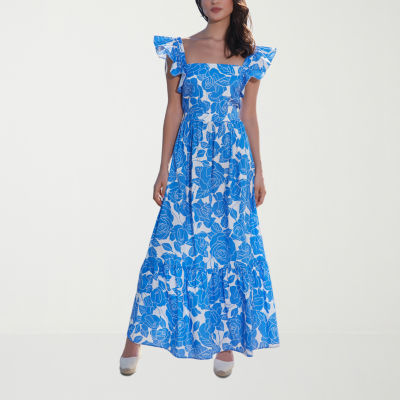 London Style Sleeveless Floral Maxi Dress