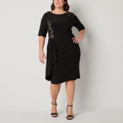 Maya Brooke Plus 3/4 Sleeve Sheath Dress